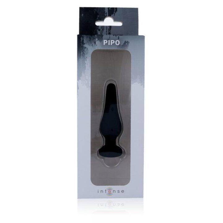 INTENSE - PLUG ANAL PIPO S SILICONE PRETO 9,8 CM