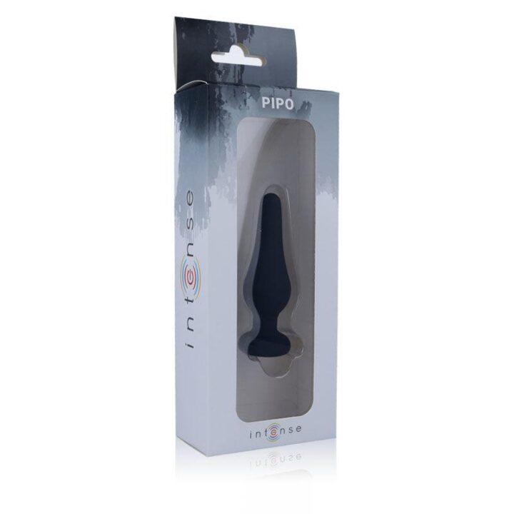 INTENSE - PLUG ANAL PIPO S SILICONE PRETO 9,8 CM