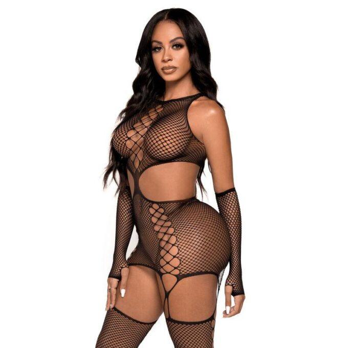 LEG AVENUE - VESTIDO COM LUVAS TAMANHO ÚNICO