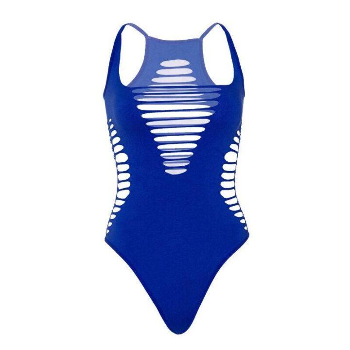 LEG AVENUE - BODY THONG RACERBACK AZUL