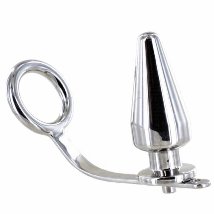 METAL HARD - ANEL DE AO COM PLUG ANAL 80 X 55 MM