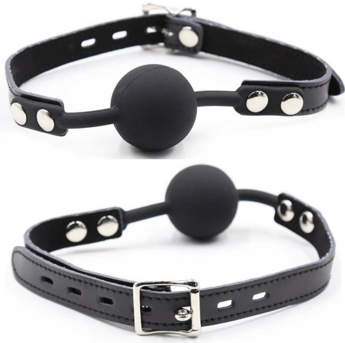 Ohmama Fetish - Silicone Ball Gag With Leather Belt