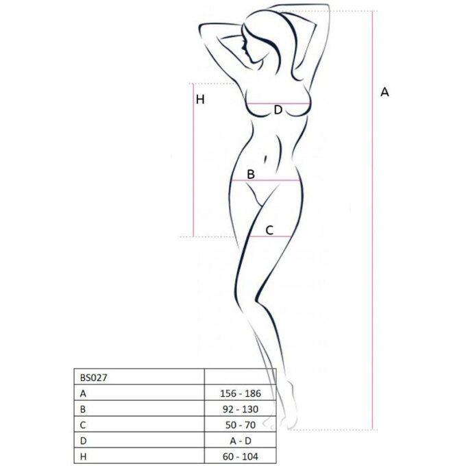 PASSION - MULHER BS027 VESTIDO PRETO ESTILO BODYSTOCKING TAMANHO ÚNICO