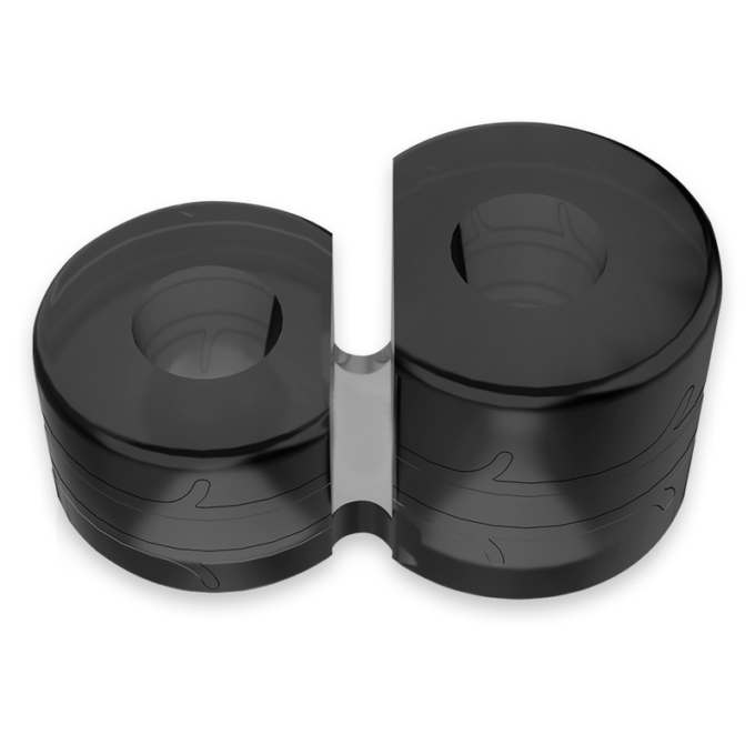 Powering - Super Flexible And Resistant Double Penis Ring Pr09 Black