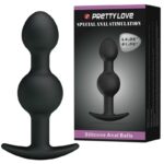 Pretty Love - Special Stimulation Silicone Anal Balls 10.3 Cm Black