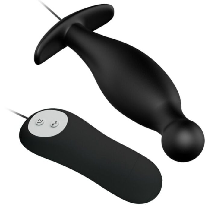 Pretty Love - Silicone Anal Plug 12 Vibration Modes Black