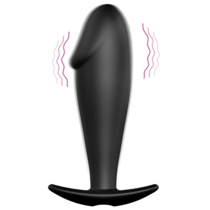 Pretty Love - Silicone Anal Plug Penis Form And 12 Vibration Modes Black