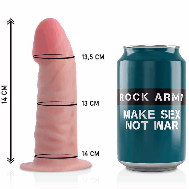 ROCKARMY - ARNÊS + DILDO REALÍSTICO TIGRE DE DUAL DENSIDADE 14 CM -O- 4.46 CM