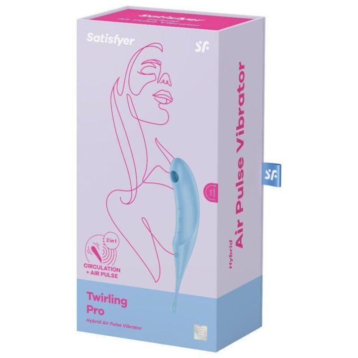 SATISFYER - ESTIMULADOR E VIBRADOR DE PULSO TWIRLING PRO AIR AZUL