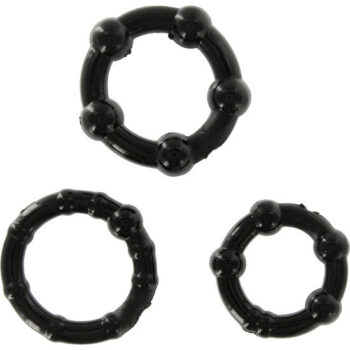 Seven Creations - Set Of Three Black Penis Rings