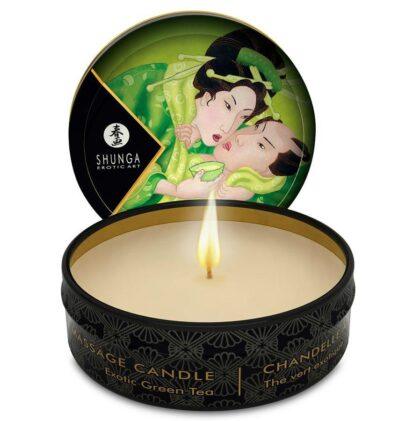 SHUNGA - MINI CARESS BY CANDELIGHT MASSAGE VELA T VERDE 170 ML