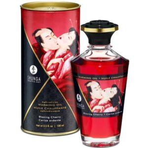 SHUNGA - ÓLEO DE MASSAGEM EFEITO CALOR SABOR INTENSO DE CEREJA 100 ML
