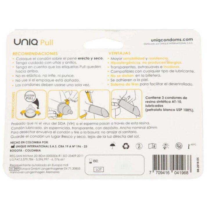 UNIQ - PRESERVATIVOS SEM LÁTEX COM TIRAS 3 UNIDADES