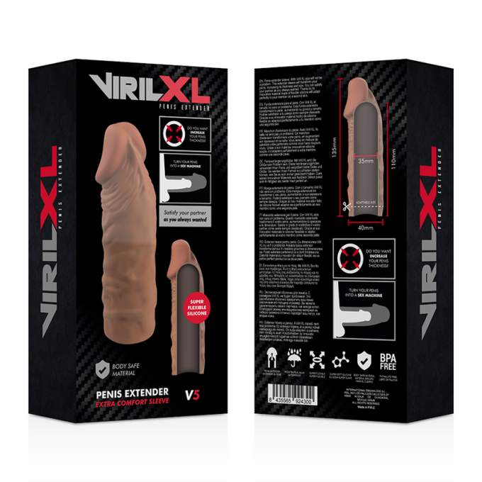 Virilxl - Liquid Silicone V5 Brown Penis Extension