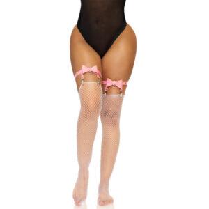 LEG AVENUE - VEGAN LEATHER TIGH HIGH GARTER TAMANHO ÚNICO - ROSA