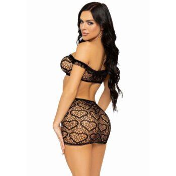 MINI SKIRT & STRING ONE SIZE - BLACK