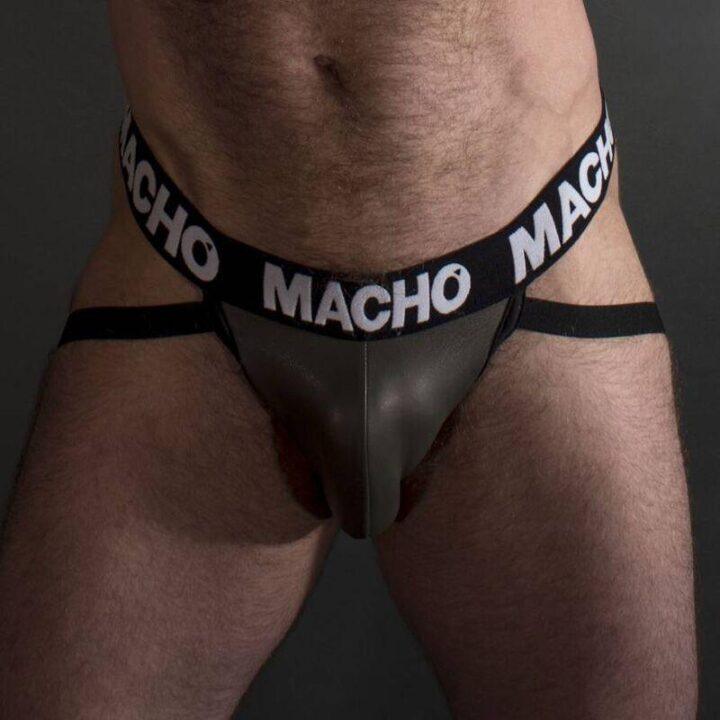 MACHO - MX27GR JOCK COURO CINZA BEGE M