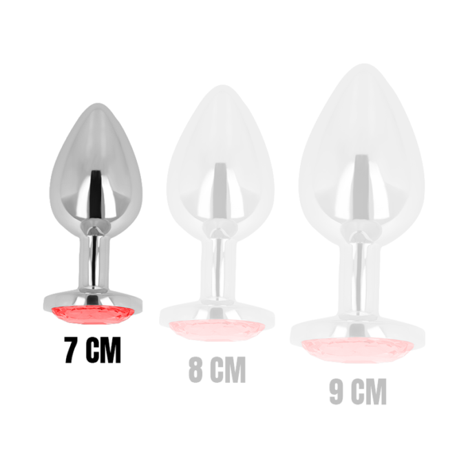 Ohmama - Anal Plug With Red Crystal 7 Cm