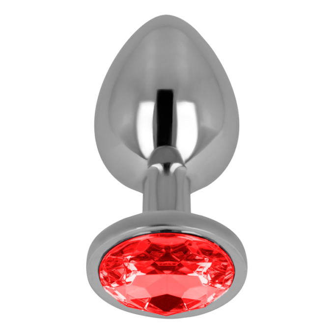Ohmama - Anal Plug With Red Crystal 9 Cm