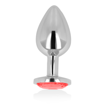 Ohmama - Anal Plug With Red Crystal 9 Cm
