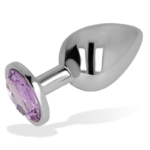 Ohmama - Anal Plug With Violet Crystal 9 Cm