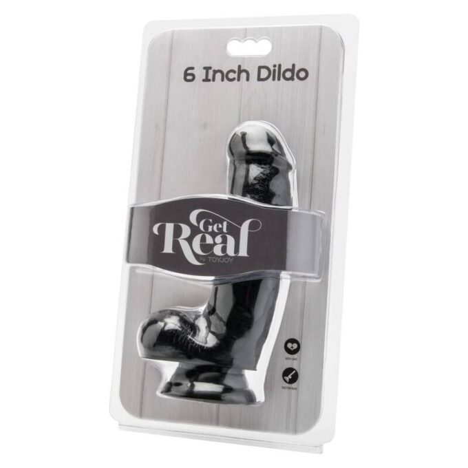 Get Real - Dildo 12 Cm With Balls Black