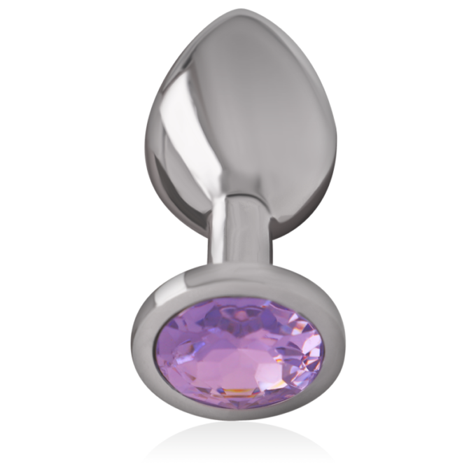 Intense - Aluminum Metal Anal Plug With Violet Crystal Size L