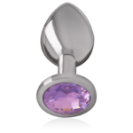 Intense - Aluminum Metal Anal Plug With Violet Crystal Size M