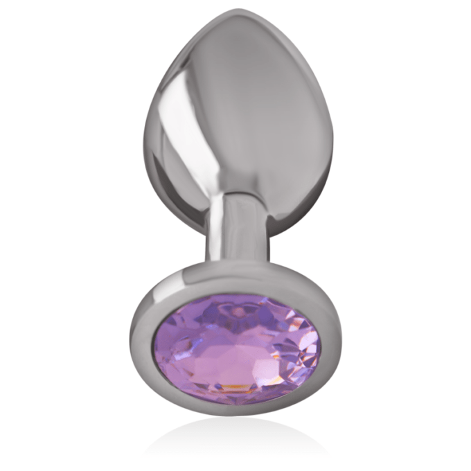 Intense - Aluminum Metal Anal Plug With Violet Crystal Size S