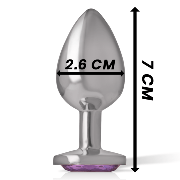 Intense - Aluminum Metal Anal Plug With Violet Crystal Size S