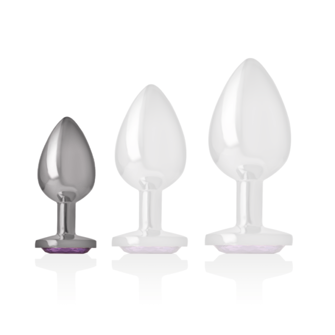 Intense - Aluminum Metal Anal Plug With Violet Crystal Size S