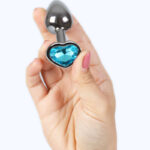 Secretplay - Metal Butt Plug Blue Heart Small Size 7 Cm