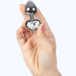 Secretplay - Metal Butt Plug Clear Crystal Heart Small Size 7 Cm