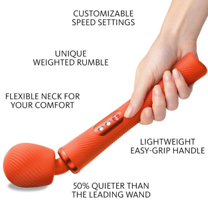 Fun Factory - Vim Silicone Rechargeable Vibrating Weighted Rumble Wand Sunrise Orange