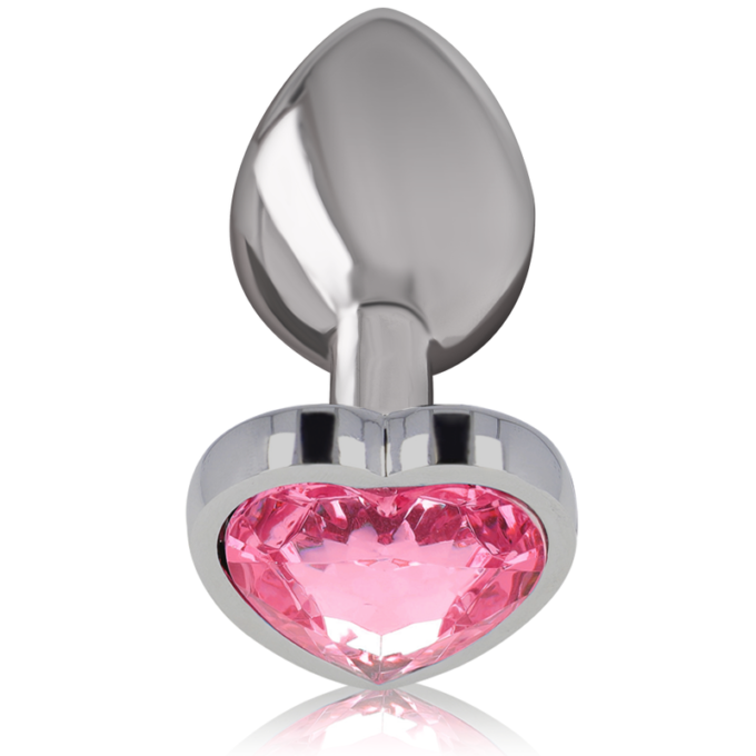 Intense - Aluminum Metal Anal Plug Pink Heart Size L