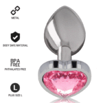 Intense - Aluminum Metal Anal Plug Pink Heart Size L