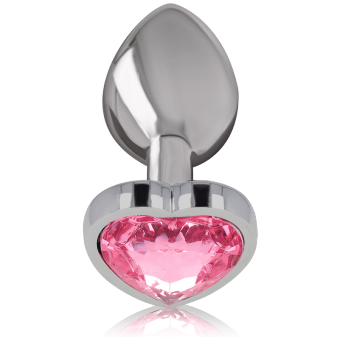 Intense - Aluminum Metal Anal Plug Pink Heart Size M