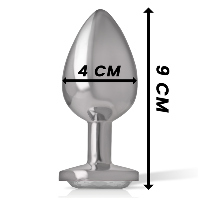 Intense - Anal Plug Metal Aluminum White Heart Size L