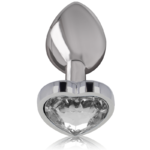 Intense - Aluminum Metal Anal Plug White Heart Size M