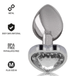 Intense - Aluminum Metal Anal Plug White Heart Size M