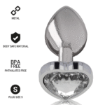 Intense - White Heart Aluminum Metal Anal Plug Size S