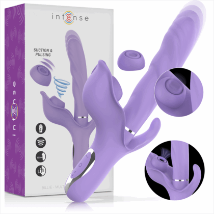 INTENSE - VIBRADOR DE SUCÇÃO MULTIFUNCIONAL BILLIE RECARREGÁVEL COM BOTÃO ROXO