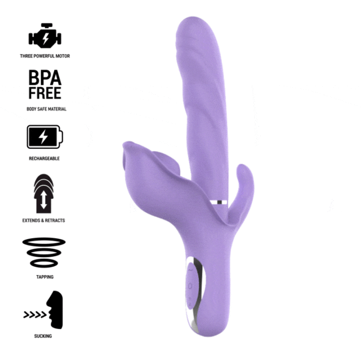INTENSE - VIBRADOR DE SUCÇÃO MULTIFUNCIONAL BILLIE RECARREGÁVEL COM BOTÃO ROXO