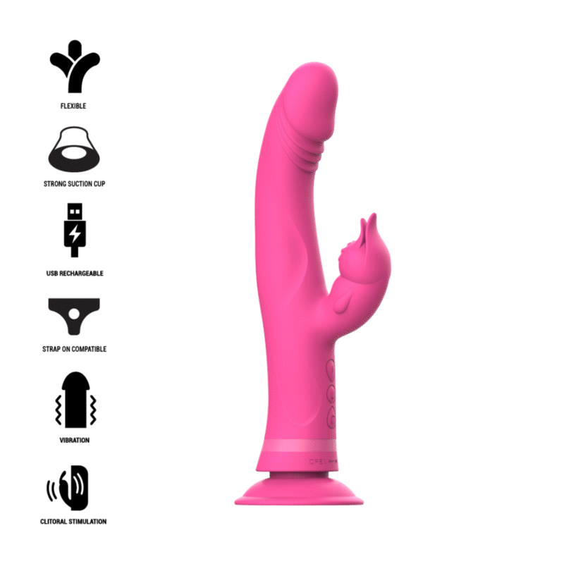 INTENSE - JULIO VIBRATOR RABBIT SILICONE PINK