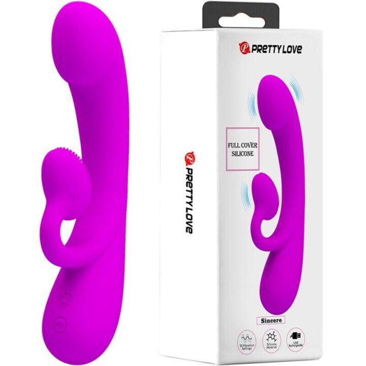 PRETTY LOVE - SINCERO VIBRADOR E SUCÇÃO CLITÓRICA DE SILICONE ROXO