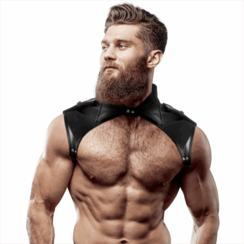 FETISH SUBMISSIVE ATTITUDE - ARNÊS DE PESCOO DE COURO ECOLÓGICO AJUSTVEL BRIGADE MASCULINO
