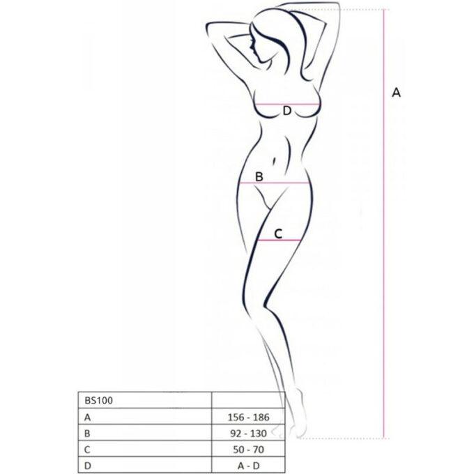 Passion - Bs100 White Bodystocking One Size