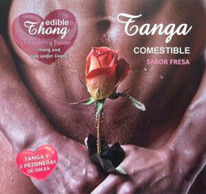 HOTFLOWERS - TANGA MASCULINA+ 2 BICOS WAFER DE MORANGO /es/pt/en/fr/it/