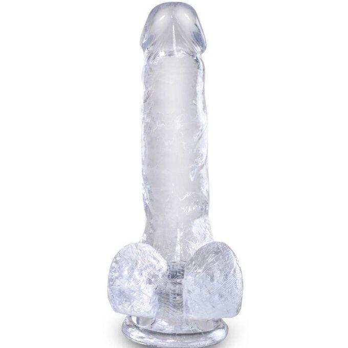 KING COCK - CLEAR PÊNIS REALÍSTICO COM BOLAS 13.5 CM TRANSPARENTE