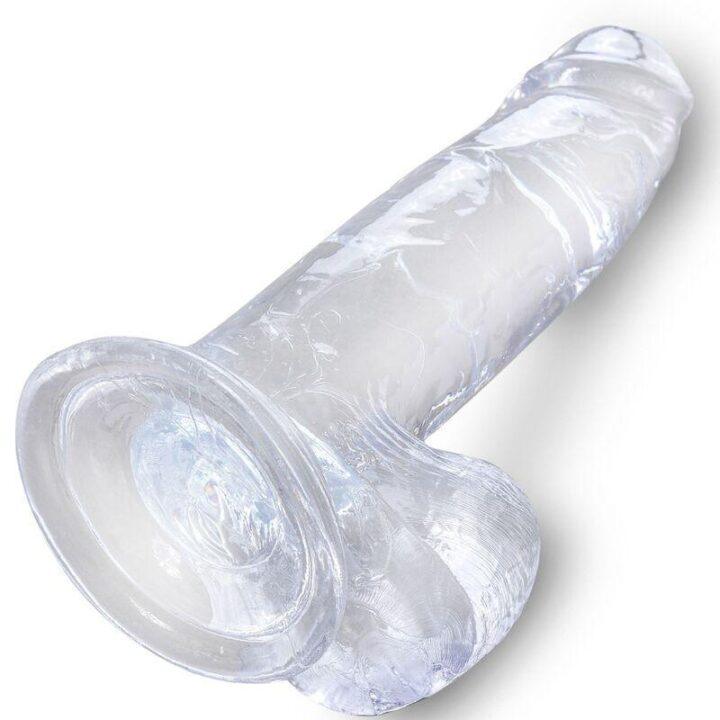 KING COCK - CLEAR PÊNIS REALÍSTICO COM BOLAS 15.2 CM TRANSPARENTE